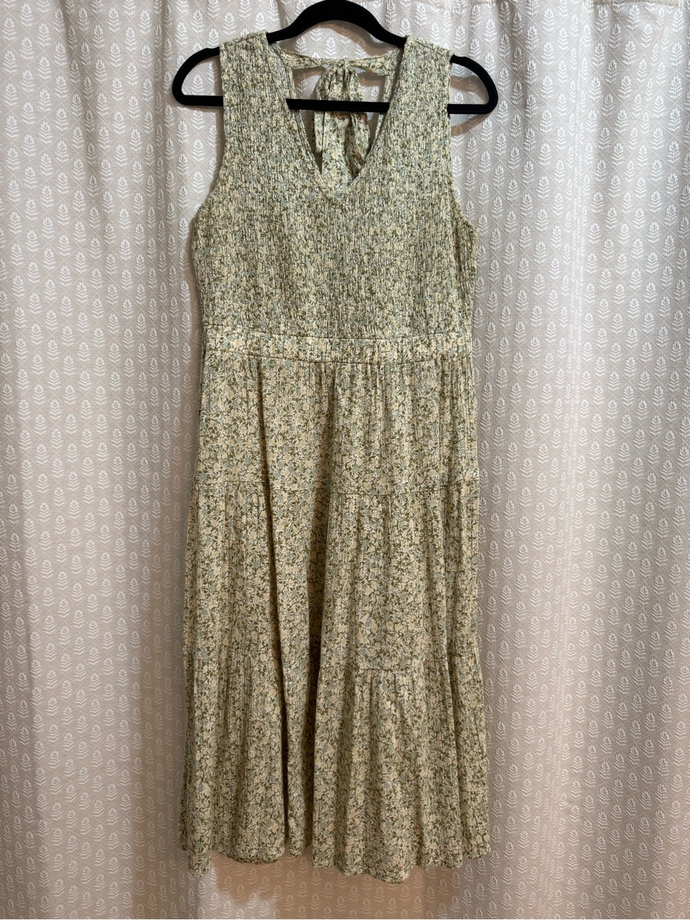 Wonderly Sage Floral Tiered Maxi Dress